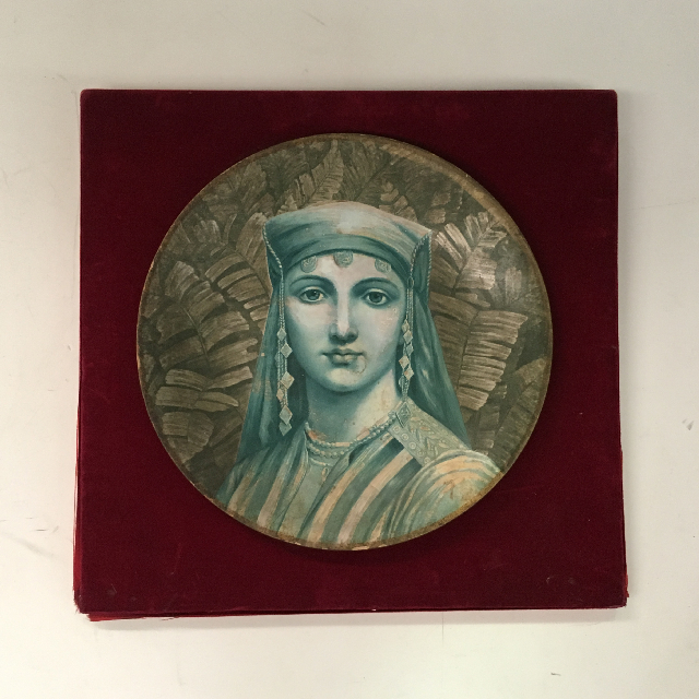 ARTWORK, Portrait (Medium) - Painted Plate On Red Velvet